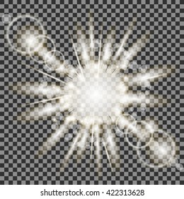 Vector Concert Lighting. Stage Spotlights Background. Lantern Illuminates Checkered Background. Spotlight Pattern