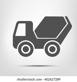 Vector concrete mixer flat icon. Flat design. Isolated. Editable.