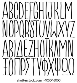 Vector condensed capital letters light