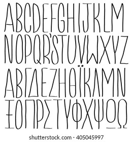 Vector condensed capital letters slim