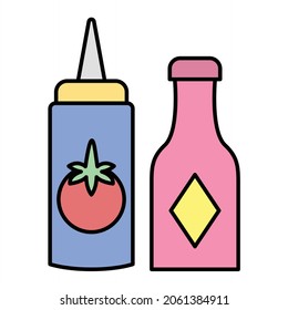 Vector Condiments Filled Outline Icon Design

