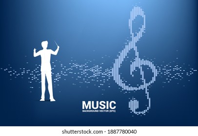 Conductor de vectores con concepto de tecnología musical y de sonido .equalizer wave como nota musical