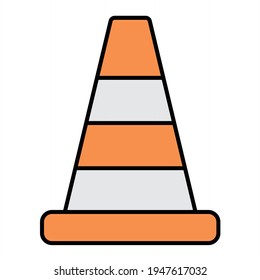 Vector Cone Outline Icon Design
