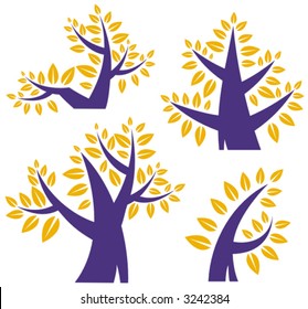 Vector conetype tree designs. Check my portfolio for more of this series as well as thousands of other great vector items.