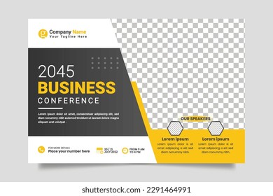 Vector conference flyer business flyer template or business live webinar conference banner