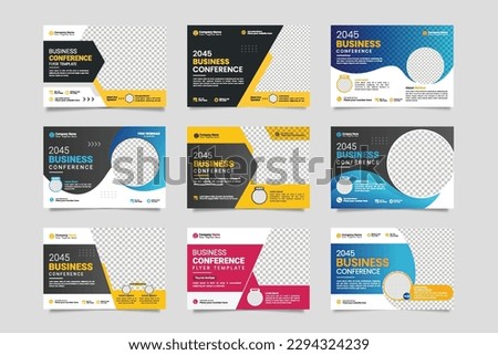 Vector conference flyer business flyer template or business live webinar conference banner