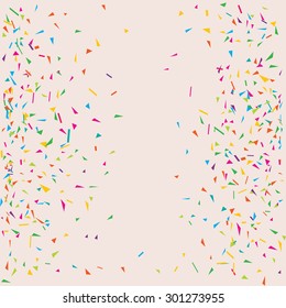 Vector confetti abstract geometric background with retro feel.