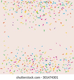 Vector confetti abstract geometric background with retro feel.
