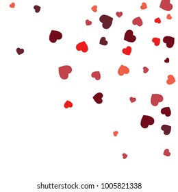 Vector Confetti Background Pattern.  Element of design.  Colored hearts on a white background
