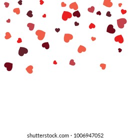 Vector Confetti Background Pattern.  Element of design.  Colored hearts on a white background