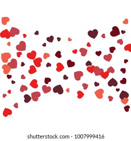 Vector Confetti Background Pattern.  Element of design.  Colored hearts on a white background