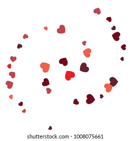 Vector Confetti Background Pattern.  Element of design.  Colored hearts on a white background