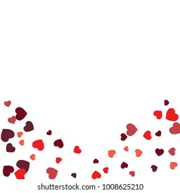 Vector Confetti Background Pattern.  Element of design.  Colored hearts on a white background