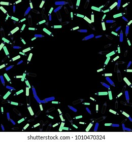 Vector Confetti Background Pattern. Element of design. Color pencils on a black  background
