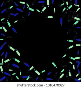 Vector Confetti Background Pattern. Element of design. Color pencils on a black  background
