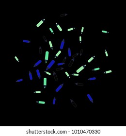 Vector Confetti Background Pattern. Element of design. Color pencils on a black  background
