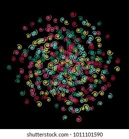Vector Confetti Background Pattern. Element of design. Color spirals on a white background