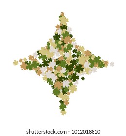 Vector Confetti Background Pattern. Element of design. Clover leaves on a white background
