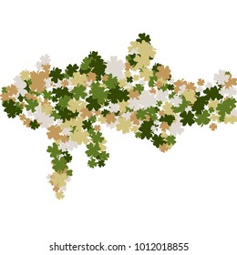 Vector Confetti Background Pattern. Element of design. Clover leaves on a white background
