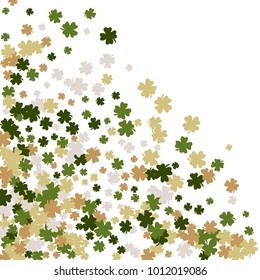 Vector Confetti Background Pattern. Element of design. Clover leaves on a white background
