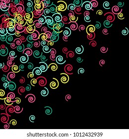 Vector Confetti Background Pattern. Element of design. Color spirals on a white background