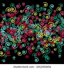 Vector Confetti Background Pattern. Element of design. Color spirals on a white background
