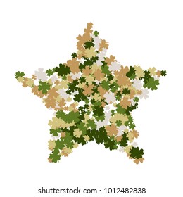 Vector Confetti Background Pattern. Element of design. Clover leaves on a white background
