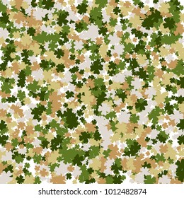Vector Confetti Background Pattern. Element of design. Clover leaves on a white background
