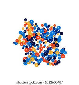 Vector Confetti Background Pattern. Element of design. Colored buttons on a white background