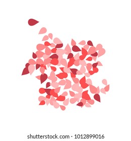 Vector Confetti Background Pattern. Element of design. Colored petals on a white background
