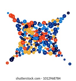 Vector Confetti Background Pattern. Element of design. Colored buttons on a white background