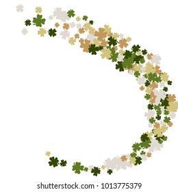 Vector Confetti Background Pattern. Element of design. Clover leaves on a white background