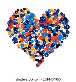 Vector Confetti Background Pattern. Element of design. Colored buttons on a white background
