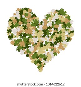 Vector Confetti Background Pattern. Element of design. Clover leaves on a white background