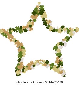 Vector Confetti Background Pattern. Element of design. Clover leaves on a white background