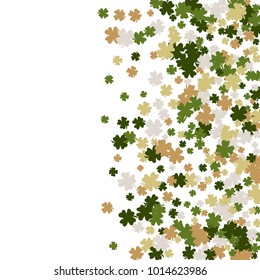 Vector Confetti Background Pattern. Element of design. Clover leaves on a white background