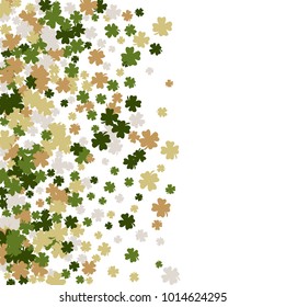 Vector Confetti Background Pattern. Element of design. Clover leaves on a white background
