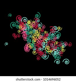 Vector Confetti Background Pattern. Element of design. Color spirals on a white background
