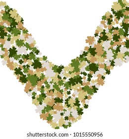 Vector Confetti Background Pattern. Element of design. Clover leaves on a white background