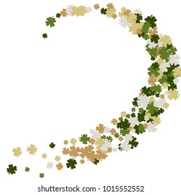 Vector Confetti Background Pattern. Element of design. Clover leaves on a white background