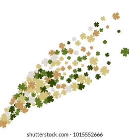 Vector Confetti Background Pattern. Element of design. Clover leaves on a white background