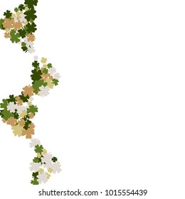 Vector Confetti Background Pattern. Element of design. Clover leaves on a white background