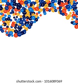 Vector Confetti Background Pattern. Element of design. Colored buttons on a white background

