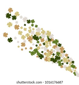 Vector Confetti Background Pattern. Element of design. Clover leaves on a white background