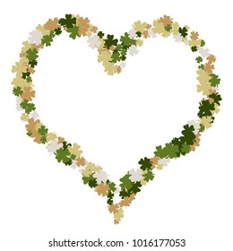 Vector Confetti Background Pattern. Element of design. Clover leaves on a white background
