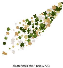 Vector Confetti Background Pattern. Element of design. Clover leaves on a white background