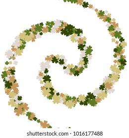 Vector Confetti Background Pattern. Element of design. Clover leaves on a white background