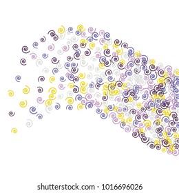 Vector Confetti Background Pattern. Element of design. Color spirals on a black background
