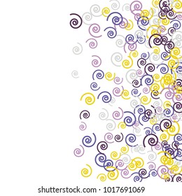 Vector Confetti Background Pattern. Element of design. Color spirals on a black background
