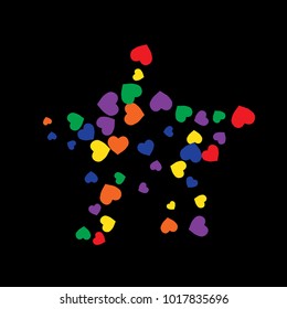 Vector Confetti Background Pattern.  Element of design.  Colored hearts on a white background